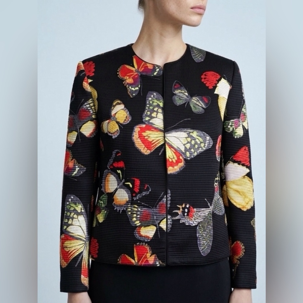 Sera B New York Sz 14 Silk Butterfly Jacket